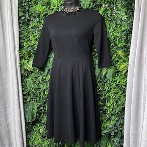 DRESS TELLS Dress Women Large Black Sheath‎ Fit Flare Retro Remake Career 2437
